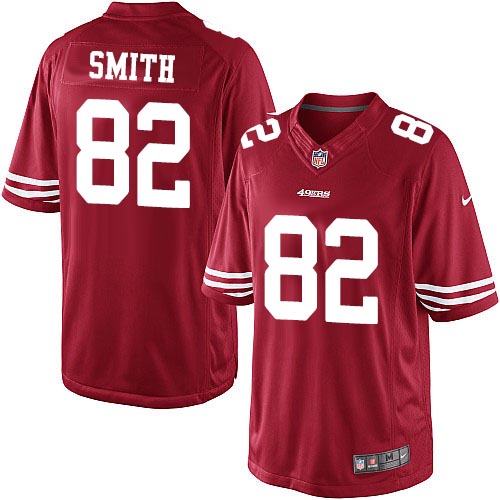 Men's Limited Torrey Smith Nike Jersey Red Home - #82 NFL San Francisco 49ers